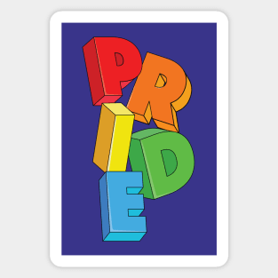 Rainbow, Colorful PRIDE Word Art // LGBTQIA Pride // Pride Month Celebration Sticker